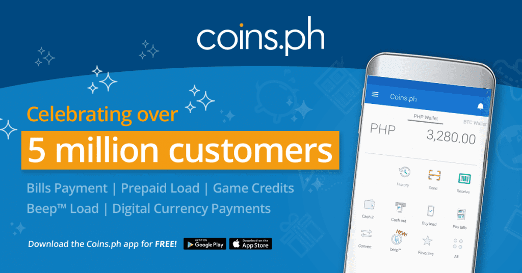 coinsph account with over 5 million users